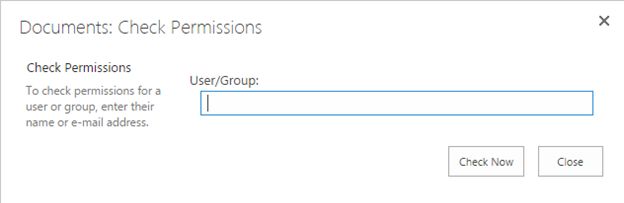 Check Permissions page